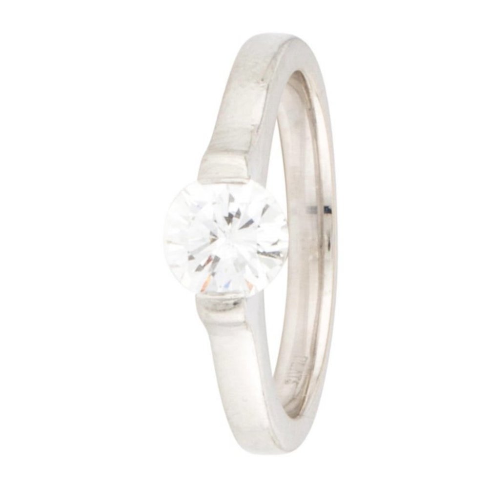 PLATINUM 0.78 DIAMOND ENGAGEMENT RING - Picture 2 of 7